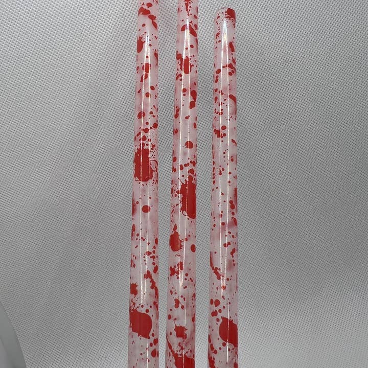 Clear Blood Splatter Straw (40oz Tumbler) for wholesale by Olive Lane Accessories