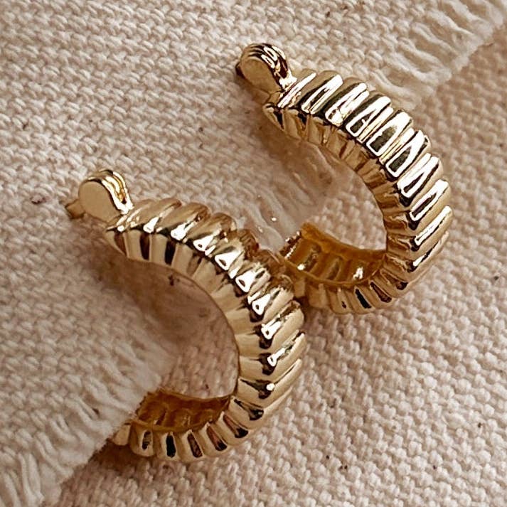 Ridged Hoop Earrings for wholesale by GoldFi