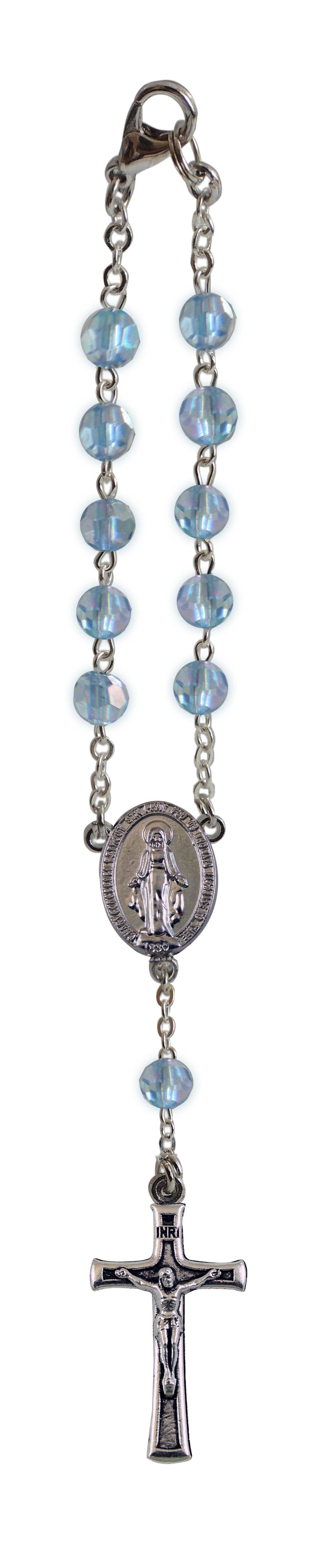 Abbey + CA Gift - Wholesale Prayer Beads Necklace - Aquamarine Bead  Car Rosary1