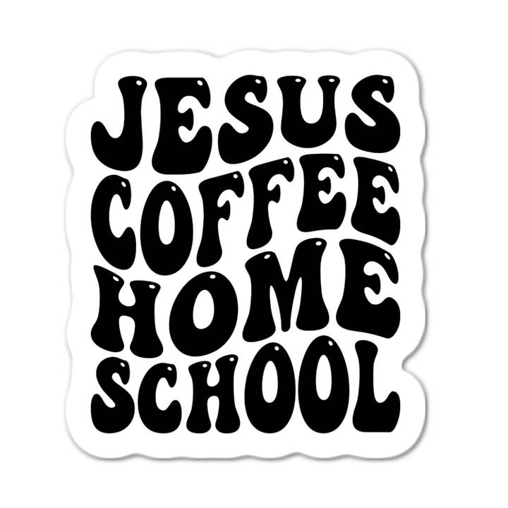 Adesivo Jesus Coffee Homeschool por atacado de Lyrical River Designs