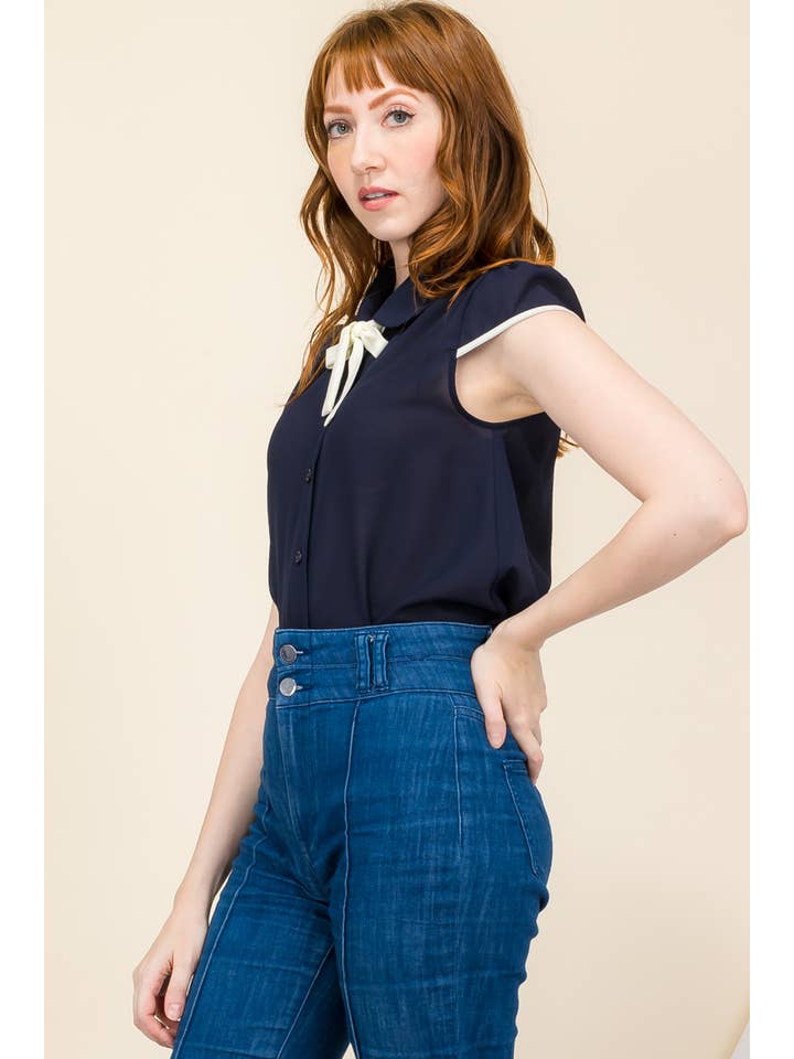 NAVY VINTAGE TOPS-EBJT245 for wholesale on Faire2