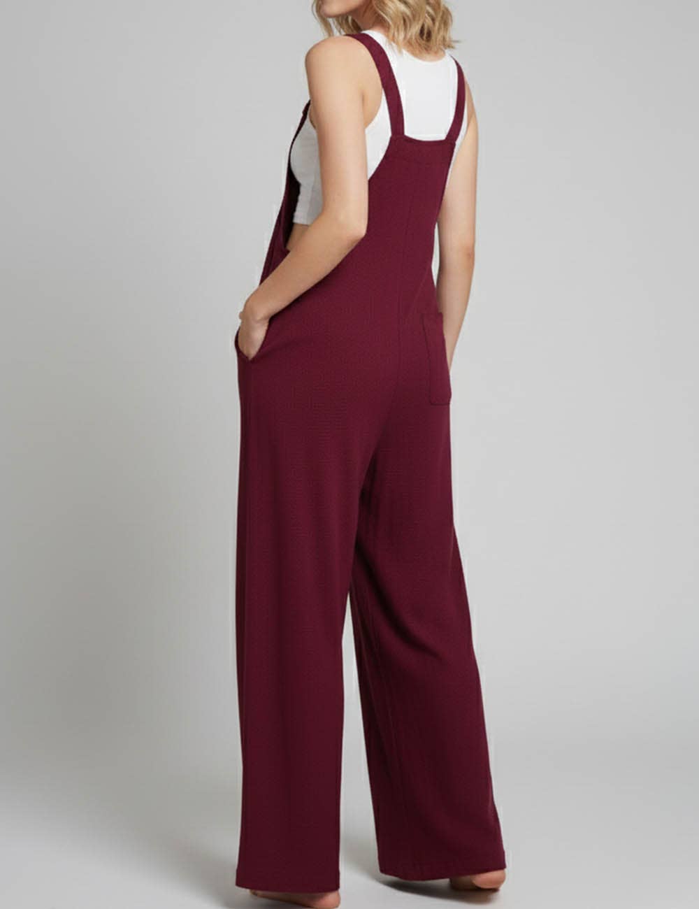Sweetkama - Wholesale Overalls - Women's - Solid Color Botton Strape Overalls Daily Jumpsuit SKJ235718