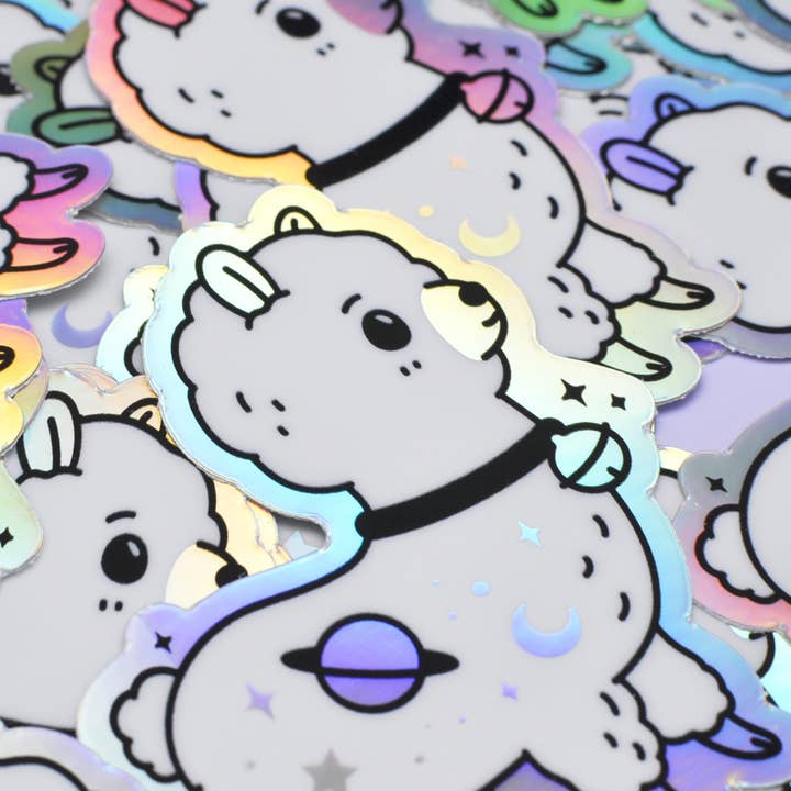 Noristudio - Wholesale Sticker - Galaxy Alpaca Holographic Vinyl Sticker