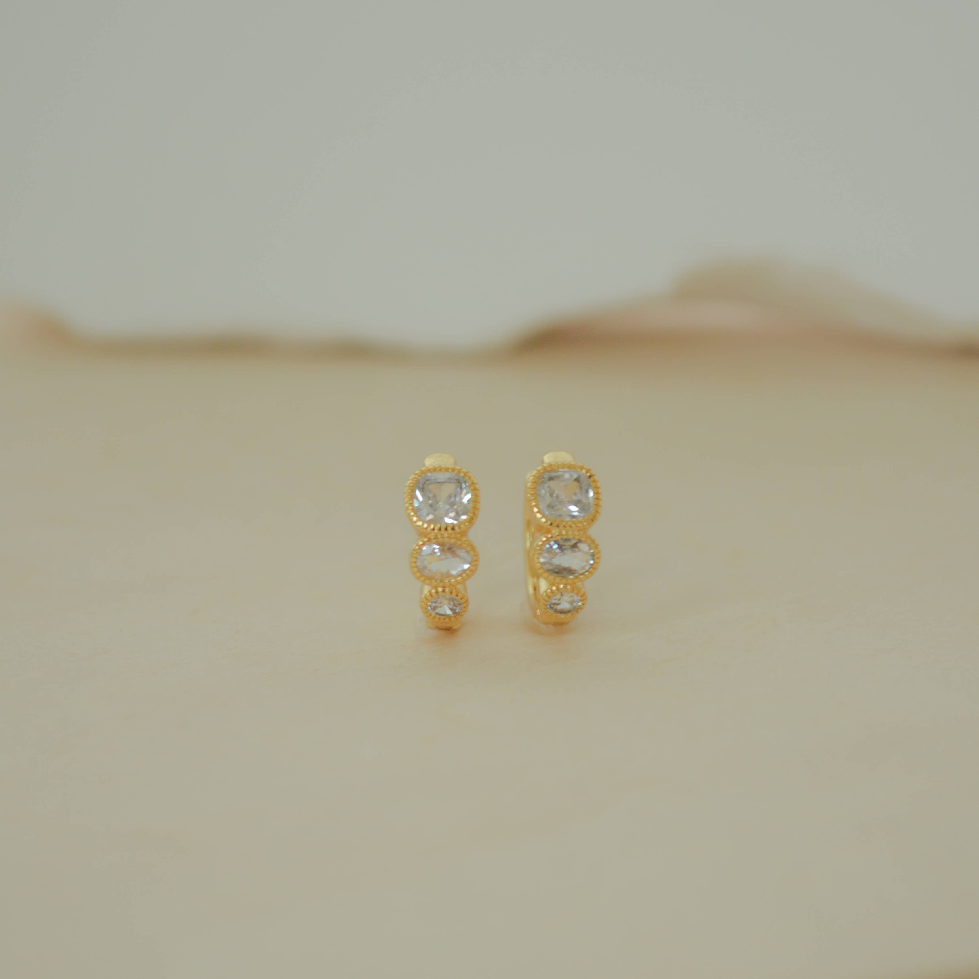 Amethyst and Opal - Wholesale Hoop Earrings - Hazel Huggies1