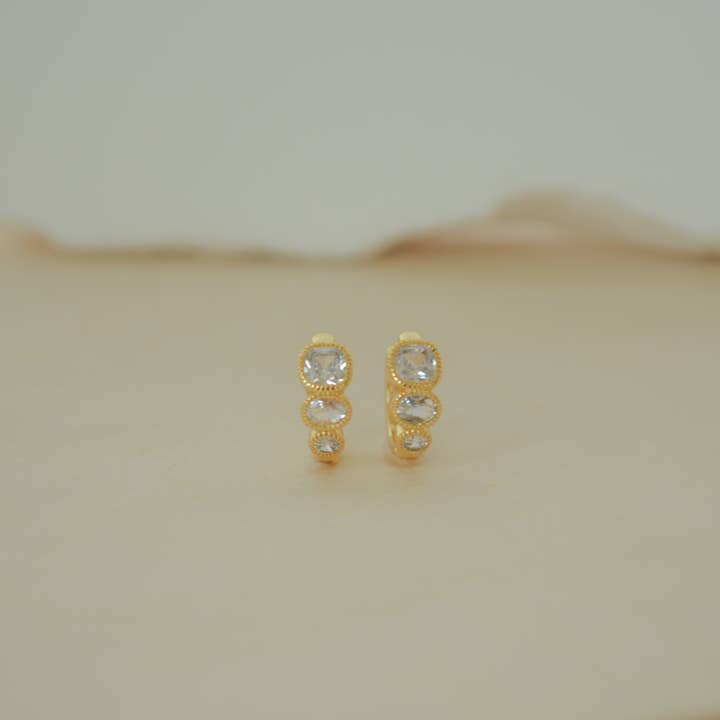 Amethyst and Opal - Wholesale Hoop Earrings - Hazel Huggies1