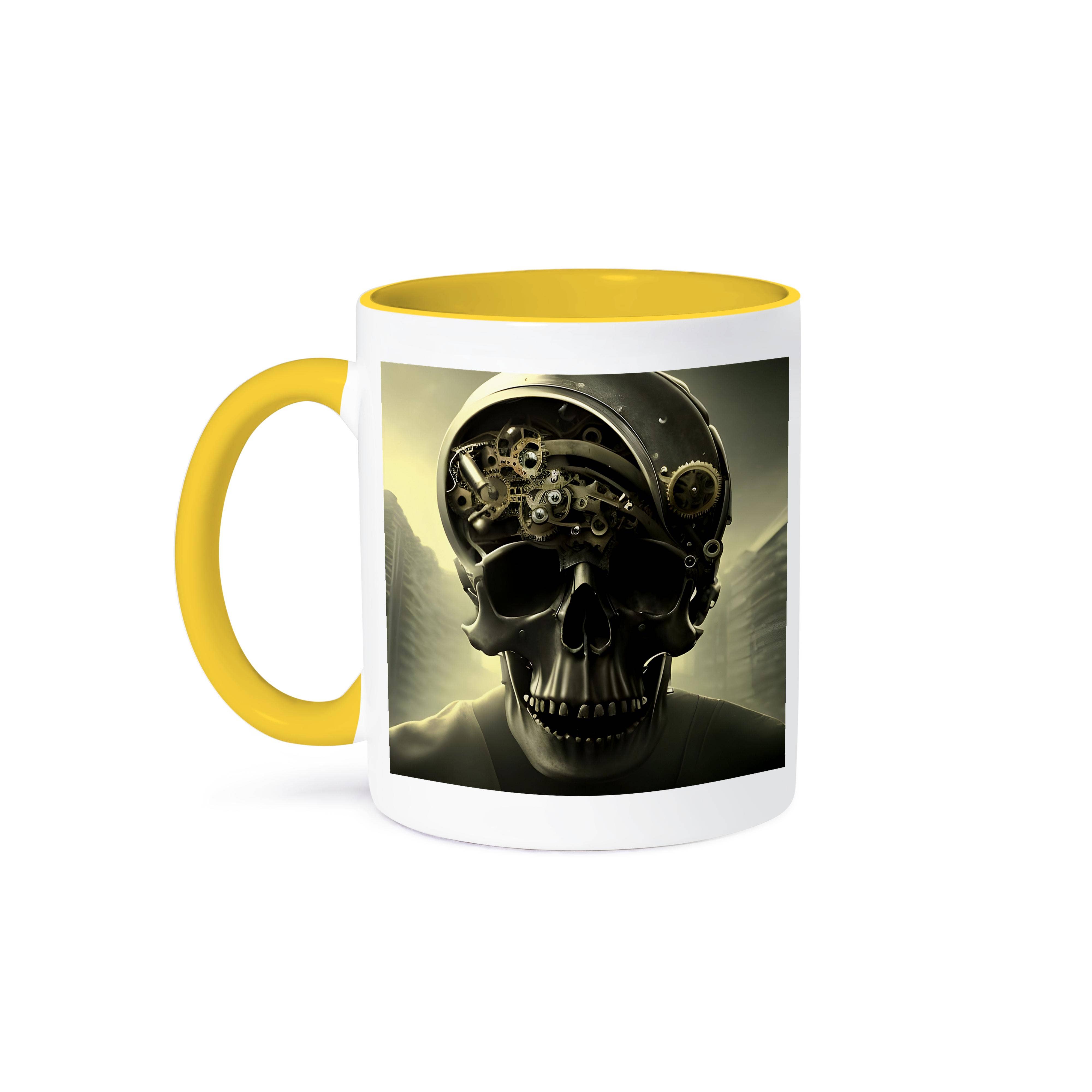 3dRose - Wholesale Coffee Mug - 3dRose, Cool steampunk skull with mechanical gear, urban background art gift, Mug0
