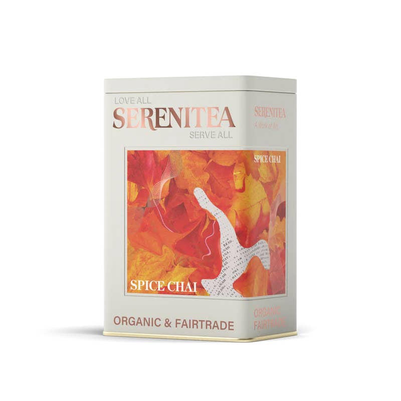 SereniTEA - Wholesale Retailer display – Food & Drink - Spice Chai White Display With Copper Accents