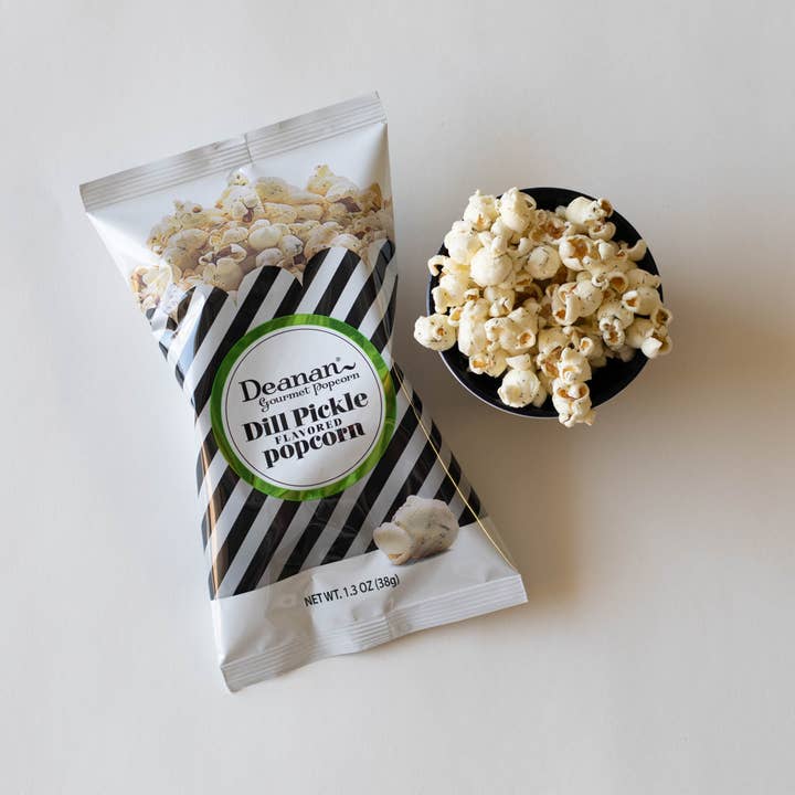 Deanan Gourmet Popcorn - Wholesale Popcorn - Dill Pickle Popcorn - 100 Count - 3 Cup Bags10
