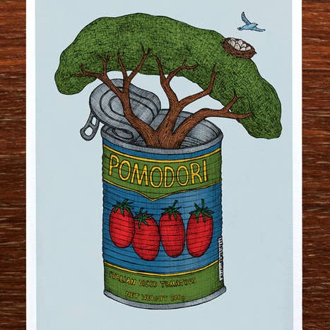 The Nonsense Maker – Großhandel Kunstdruck – Dose Tomaten - A5 Kunstdruck
