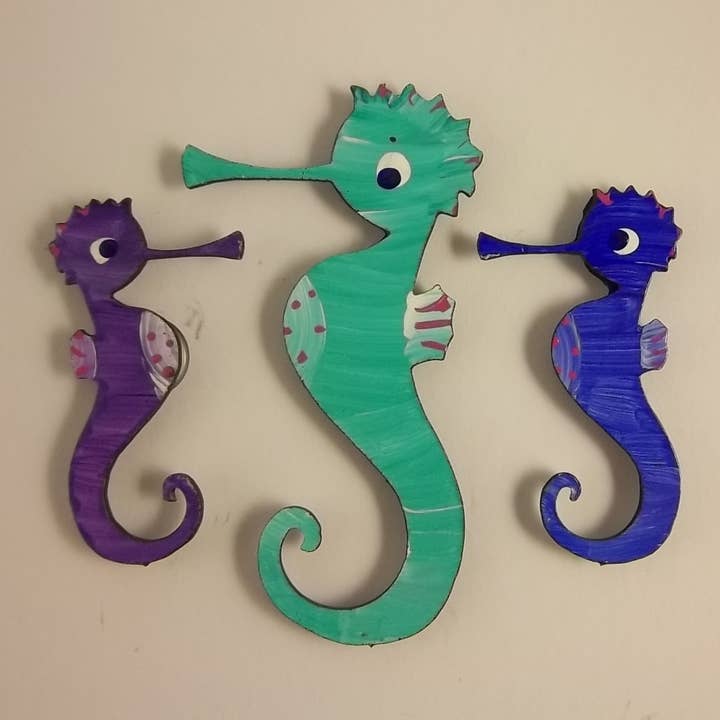Seahorse Super Strong Hand Painted Steel Magnets for wholesale by Octopus Adventure by Rebecca Duffy Bush