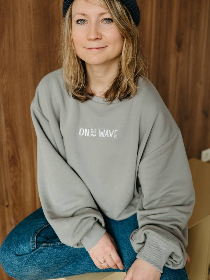 On the Wave Matching Mama Sweatshirt for wholesale by millawkids