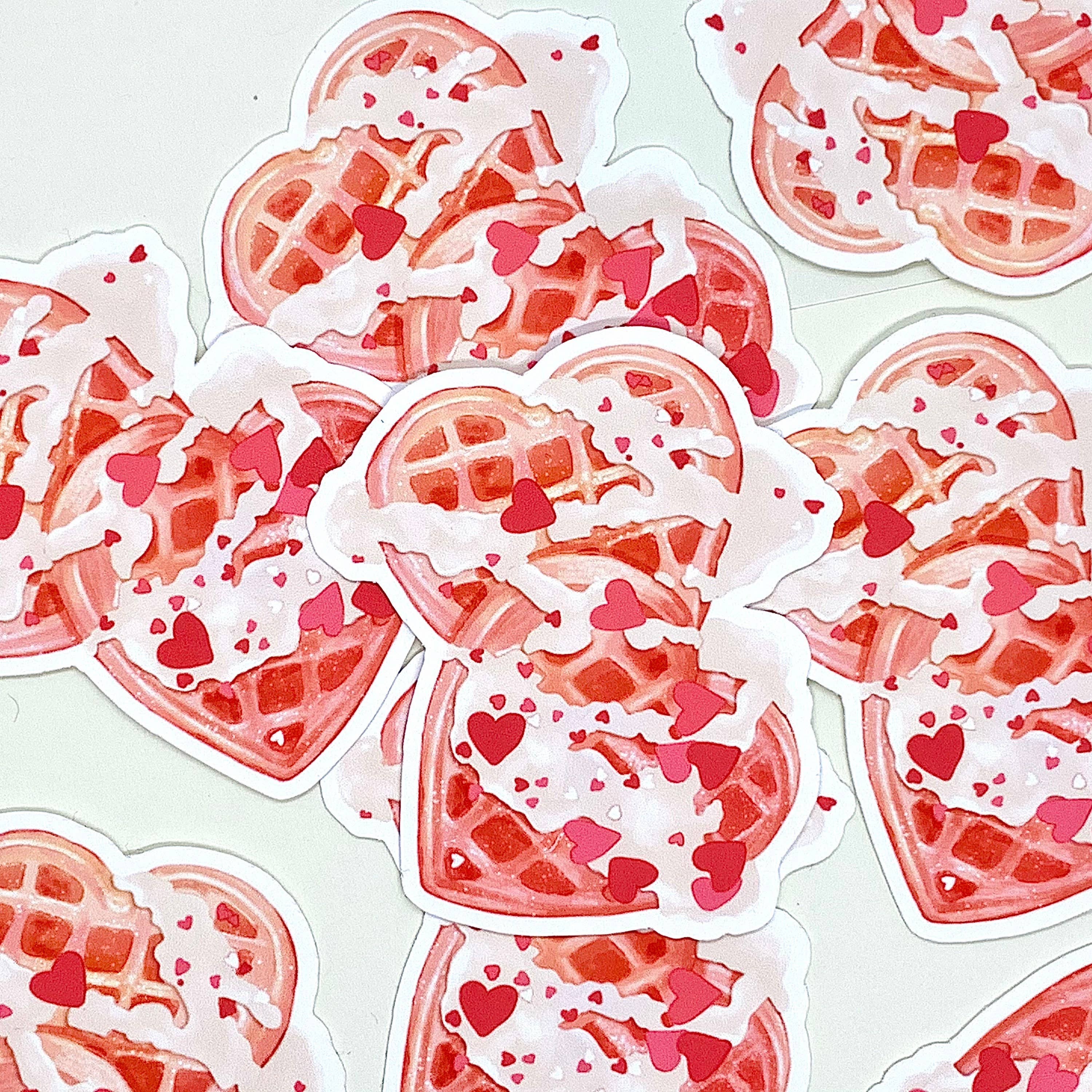 BubblesArtCraft – Adesivo por atacado – Lovely Waffles | Adesivo de comida | Adesivo de sobremesa | Die Cut2