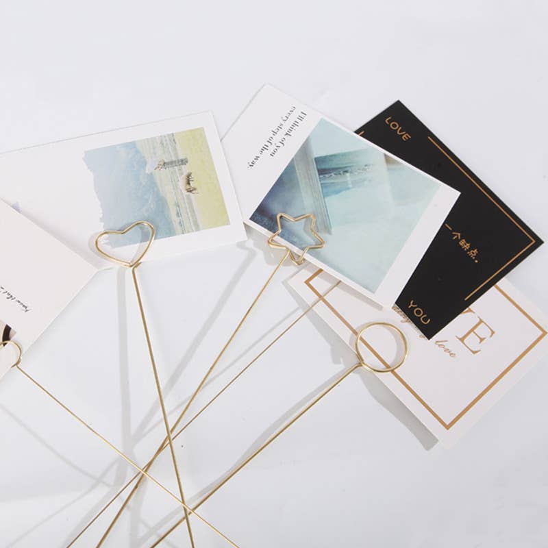 ByHome - Wholesale Paperclip - 14" Floral Postcard Holder Photo Metal Clip Stick Fork5