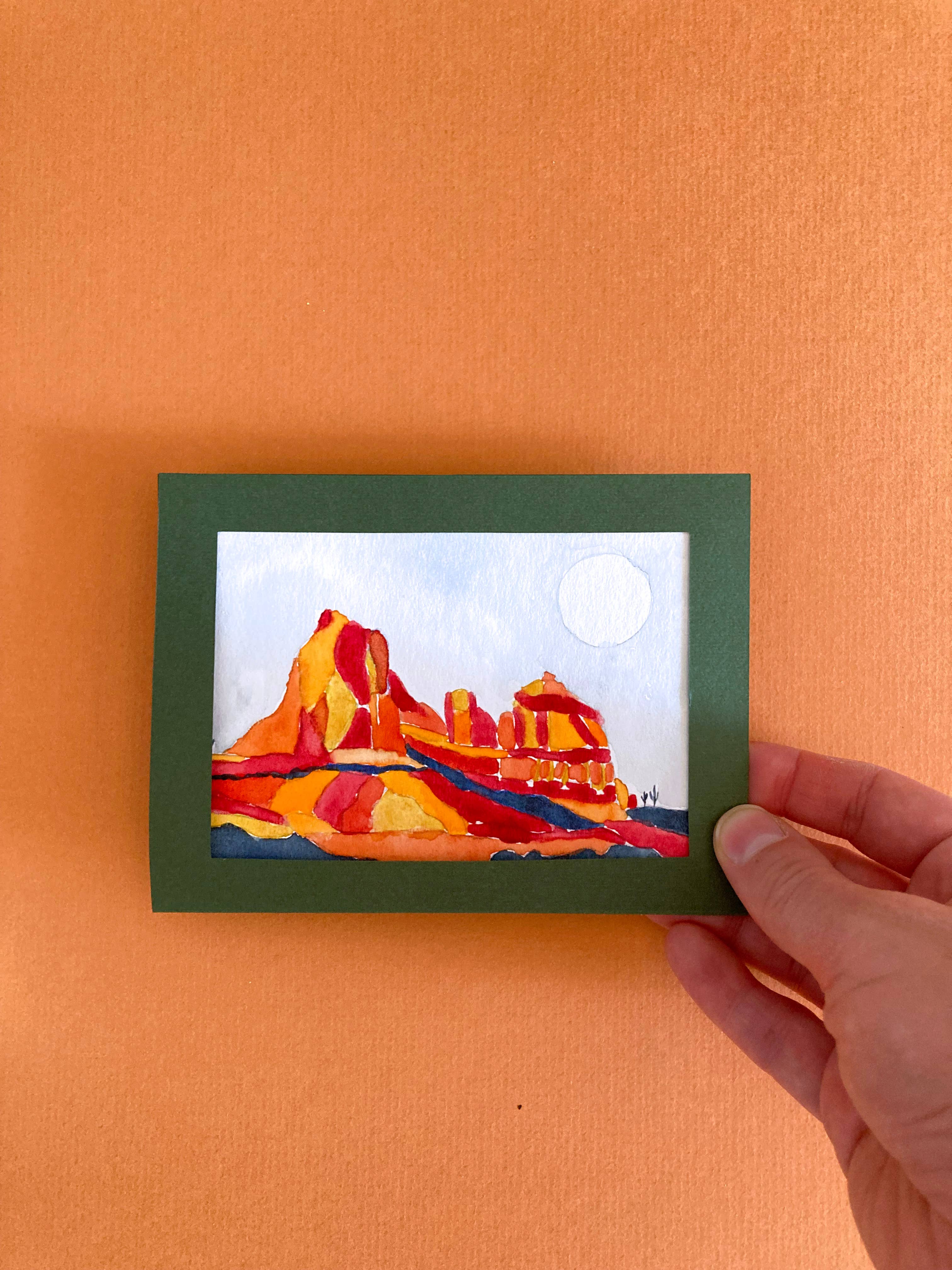 Pink Puddle Studio - Wholesale DIY Craft Kit - Red Rocks Mountain Landscape Watercolor Paint by Number Kit6