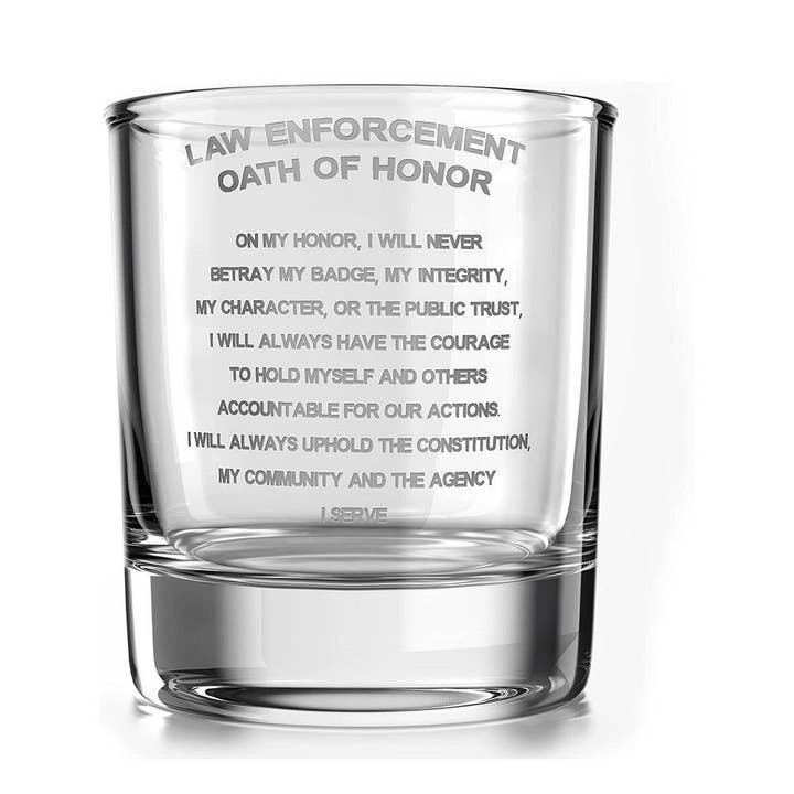 Old Southern Brass - Wholesale Cocktail/Liquor Glass - Police Officer Oath of Honor - Whiskey Glass