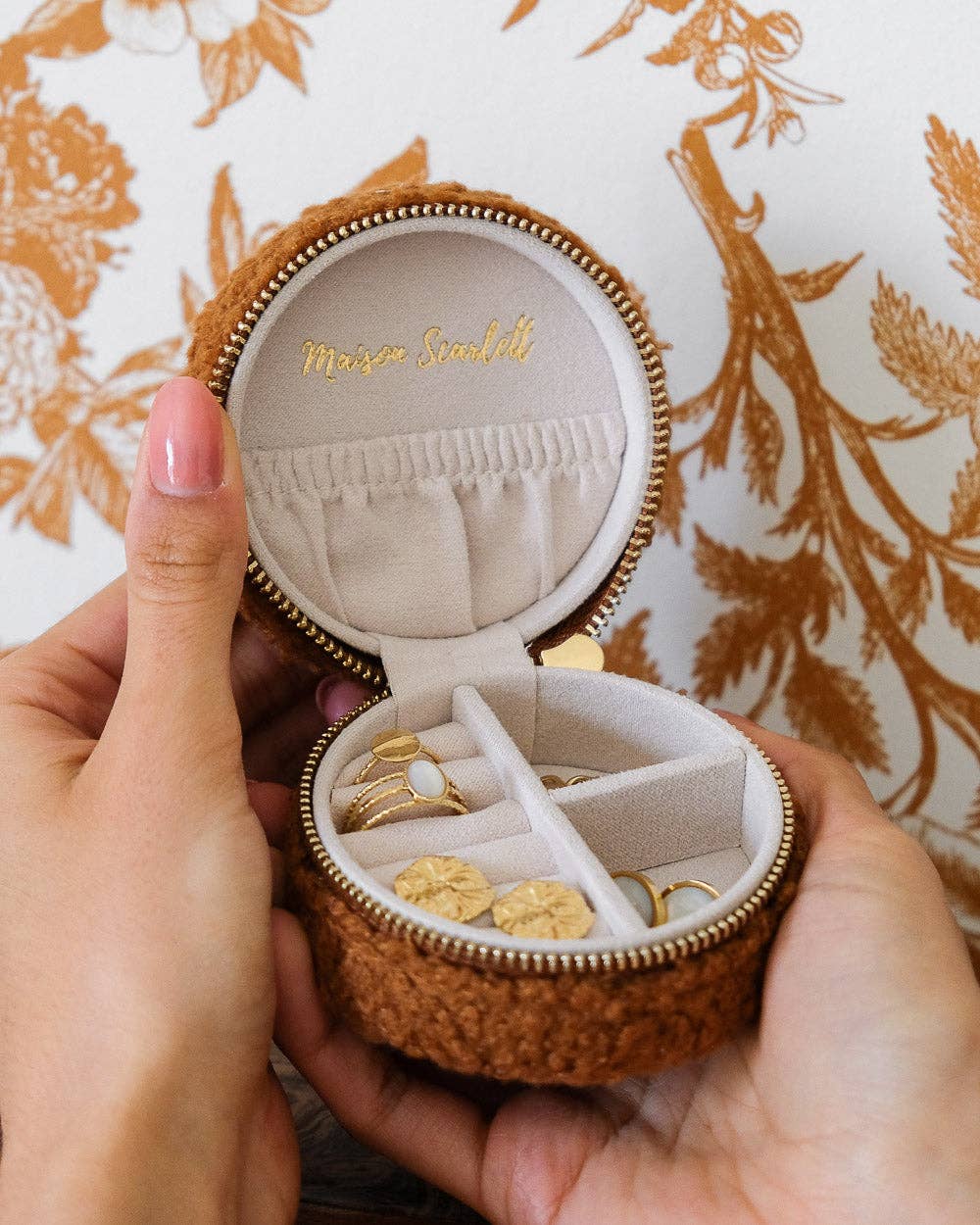 Maison Scarlett – Organizador/caixa de joias por atacado – Yvonne en Moumoute caixa de jóias de viagem1