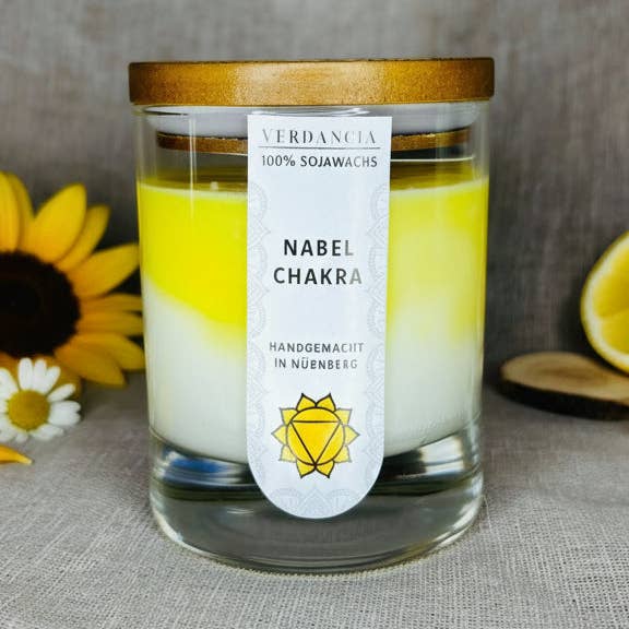 Soja geurkaars - "Zonnevlechtchakra" - Yogakaars voor wholesale door Verdancia