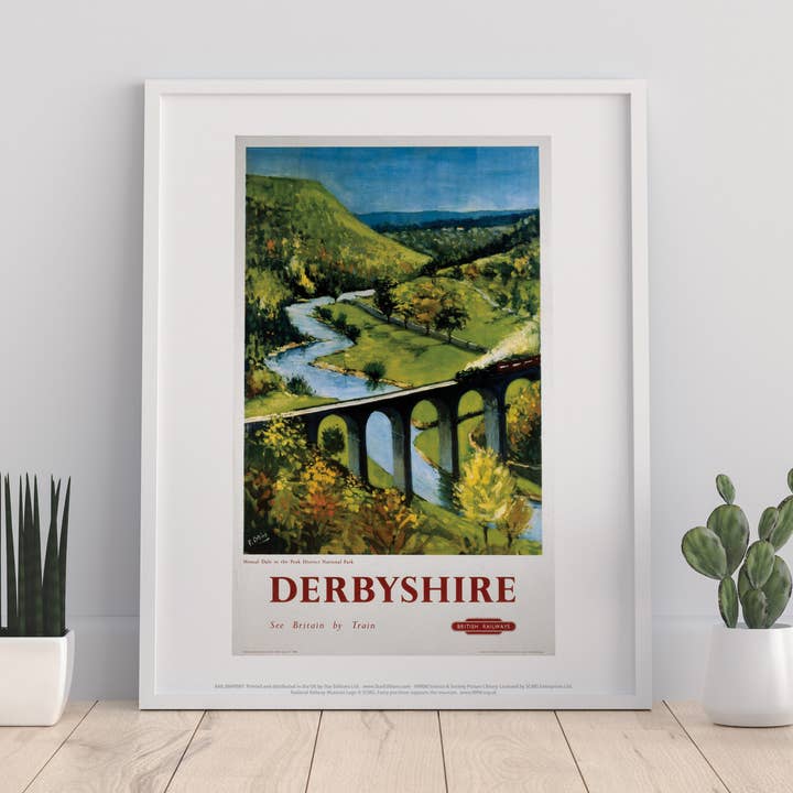 Derbyshire, See Britain By Train - 11X14” Premium Art Print for wholesale by Star Editions