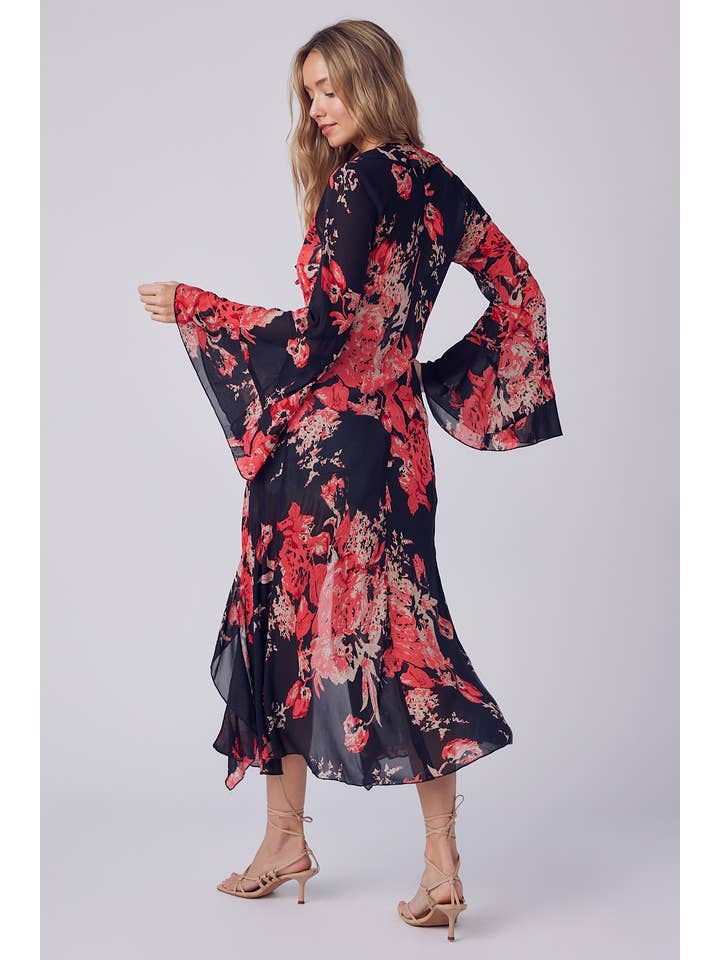 Bluivy - Wholesale Kimono - Women's - FLORAL PRINT RUFFLE KIMONO6