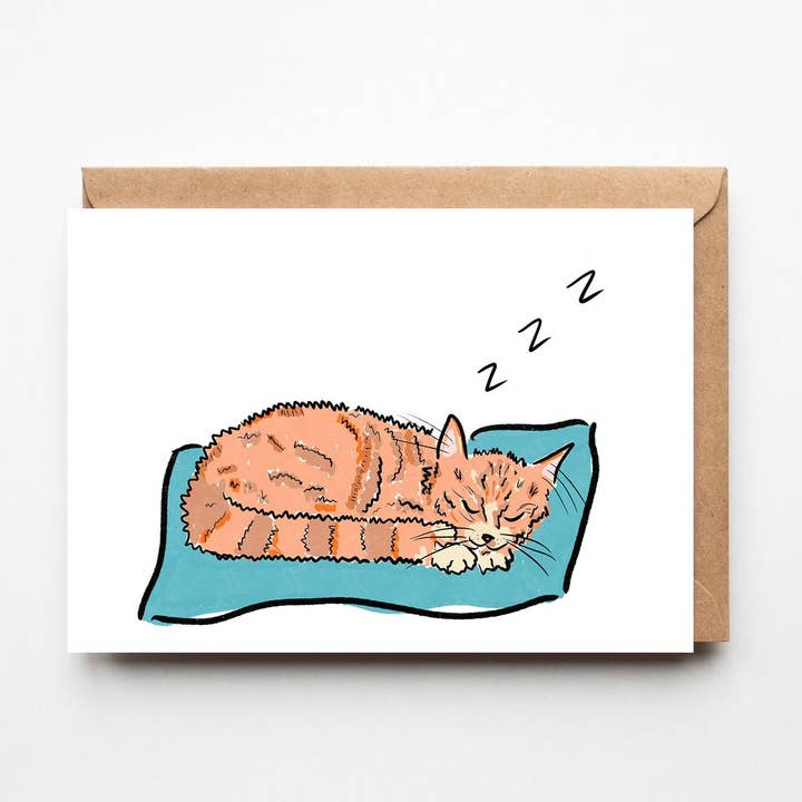Cat Nap - Djurkort för födelsedag Tack eller bara för att för wholesale av Bellynam Studio
