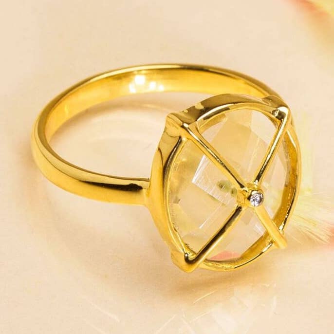 PONDICHERY CITRIN BLOMST RING for engroshandel hos Une A Une