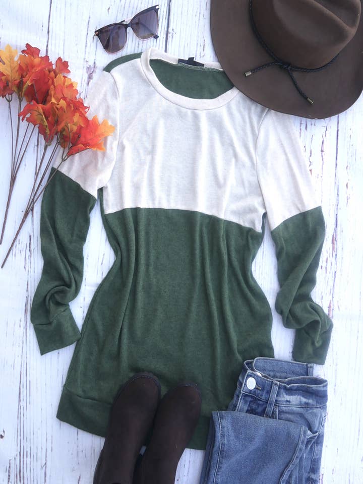 Cashmere Colorblock Tunic S-XL for wholesale by 24-Hrs Fashion