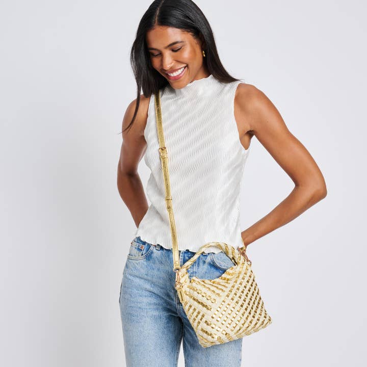 Moda Luxe - Wholesale Top Handle Bag - Women's - Jessamine Woven Mixed Material Crossbody9