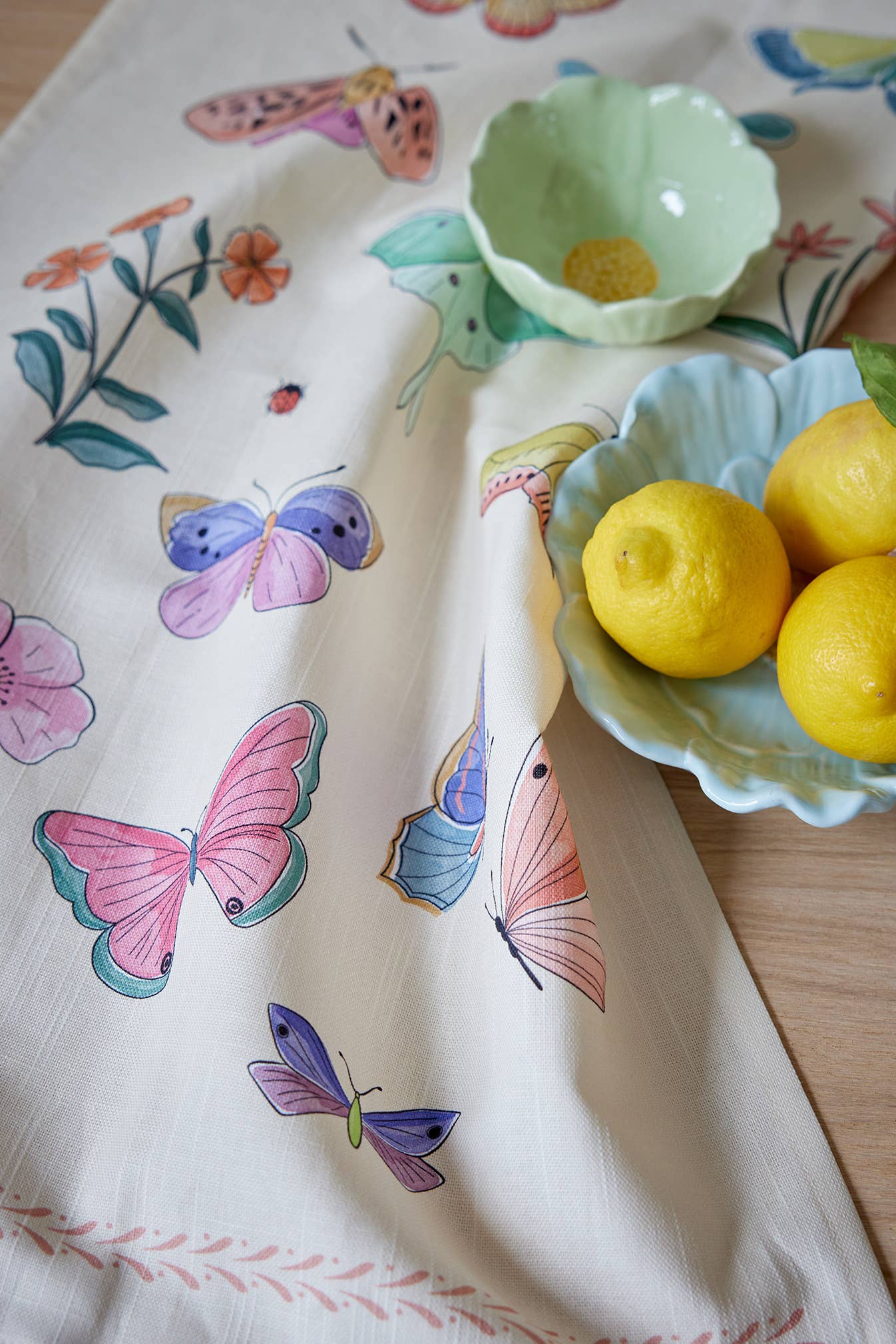 Coucke – Engroshandel Viskestykke – Sommerfuglene - viskestykke trykt 50x75 i halvørred3