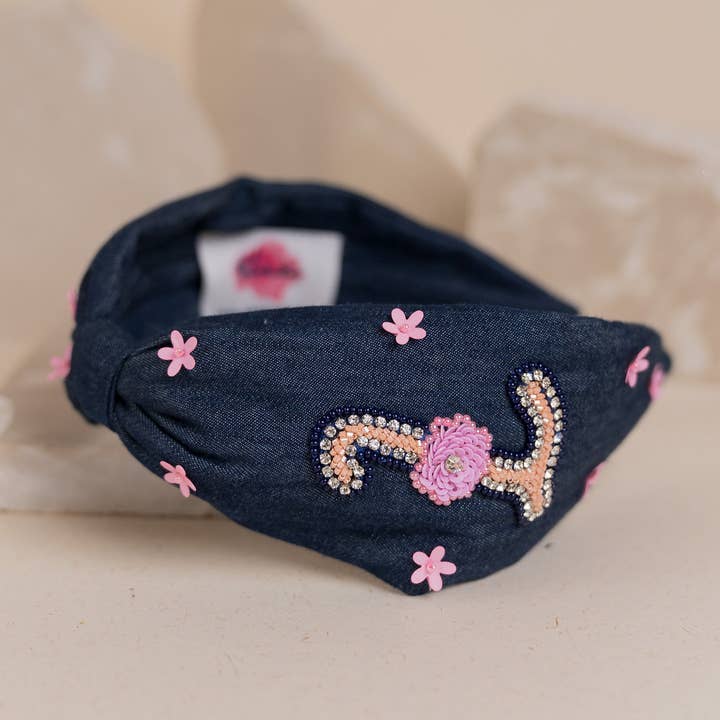 Betty Cooper Iniziale geborduurde hoofdband - L voor wholesale door Elaa