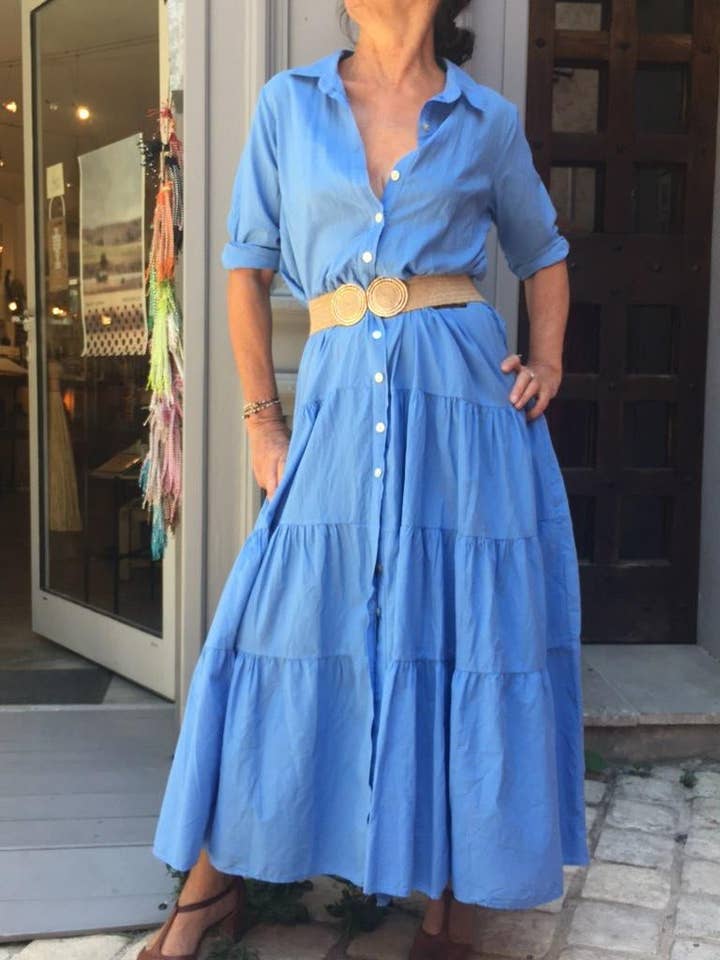 Vestido camisero en voile de algodón REF: 2960 para venta al por mayor de Brin d’été