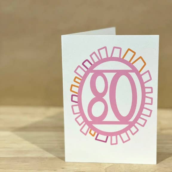 '80' Geburtstagskarte - ZAHLENKARTE - KIM MIATKE für den Großhandel von Calla Collective