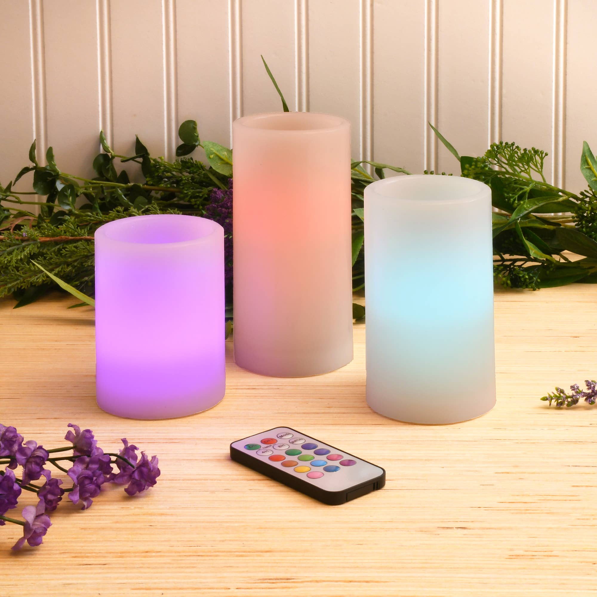 LumaBase - Vente Bougie sans flamme - Bougies LED multifonctions à piles en cire, rondes1