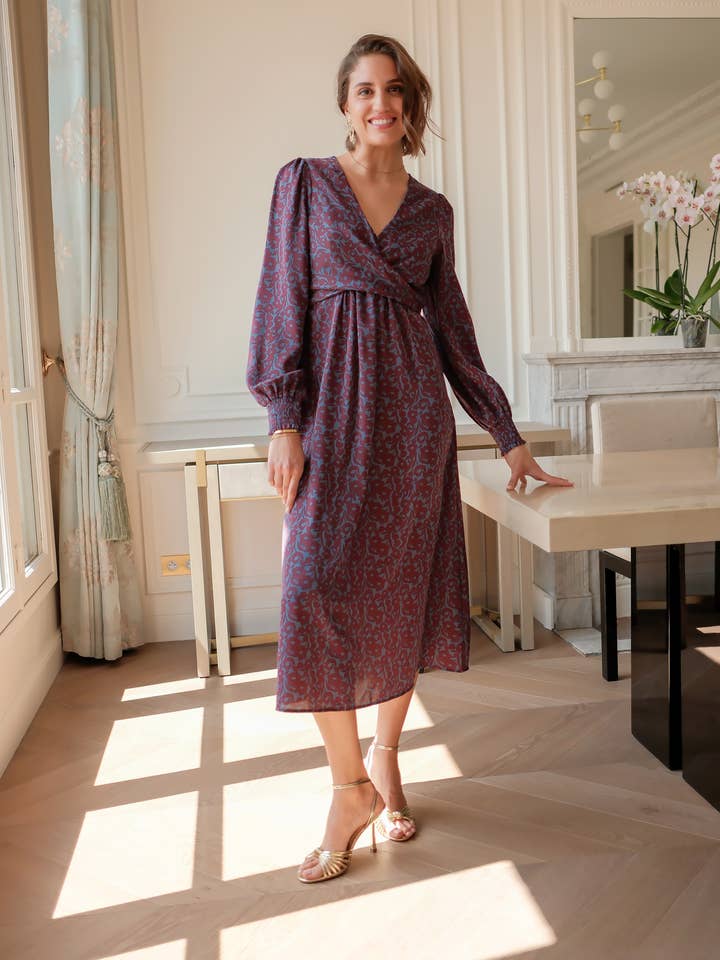 LOVIE & CO - Wholesale Dress - Women's - Floral long dress with bow at the back5