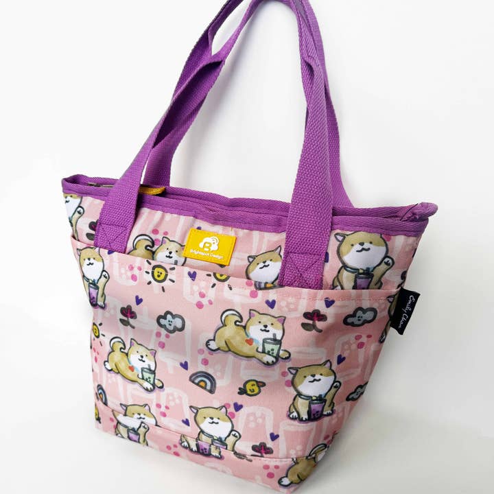 Shiba Boba Lunch Bag for wholesale by Brightspot Design