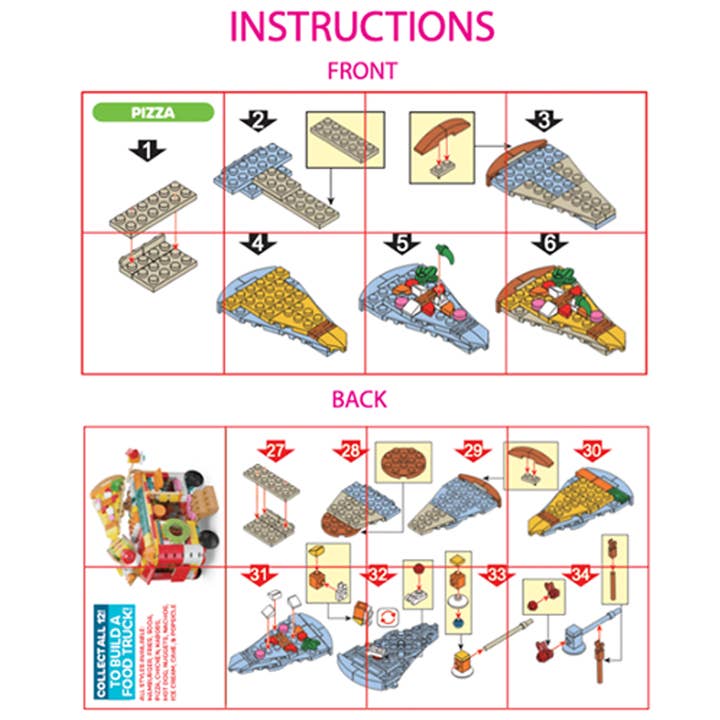 Novelty Brands - Wholesale Toy Set - Kids - So Much Fun! Micro Block Fast Food Set Boxed - 12/Display24