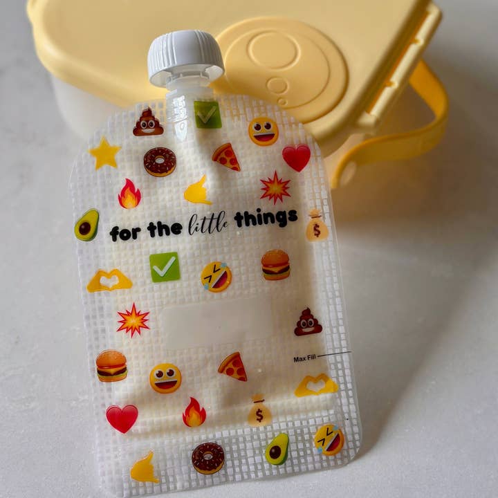 Sinchies - Wholesale Food Storage Wrap/Bag - Sinchies 150ml Reusable Food Pouches - Emojis1