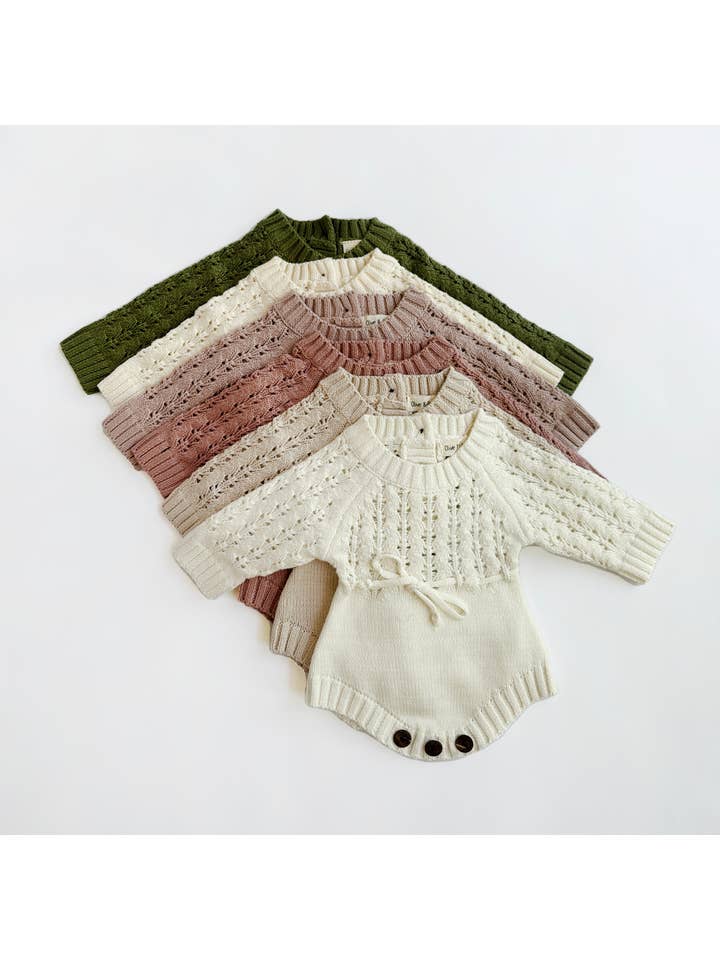OLIVE & CRADLE - Wholesale Bodysuit (Non-Footed) - Baby - Zoya Knitted Sweater Romper