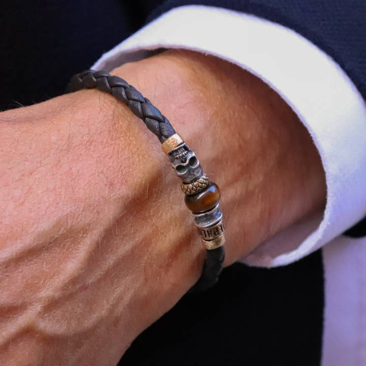 Unisex Skull Utar Leather Bracelet for wholesale by PLATADEPALO
