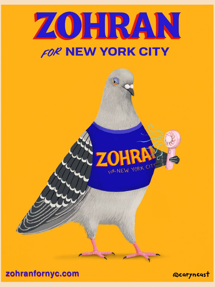 Jerry pour Zohran — tirage d'art et poster pour la vente par Caryn Cast Art