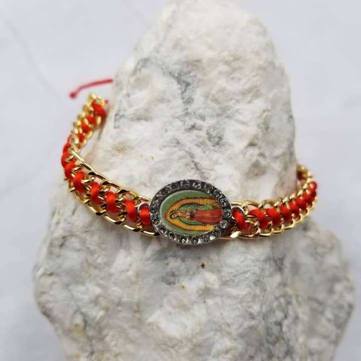 Bracelet Vierge Marie à chaîne tissée mixte - Pâques pour la vente par The Pretty Jewellery