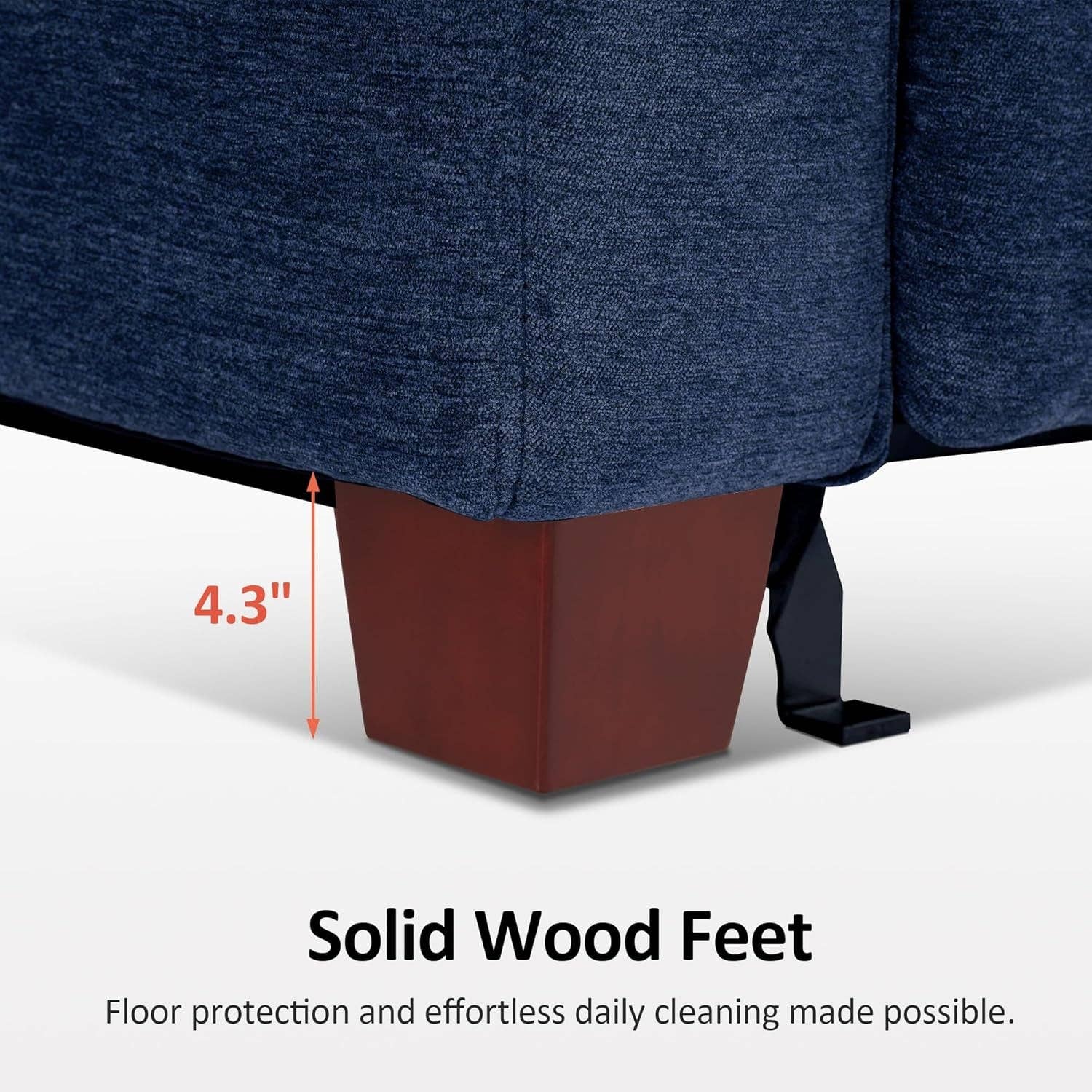 Navy Blue Zero Wall Hugger Power Reclining Sofa USB Ports for wholesale on Faire6