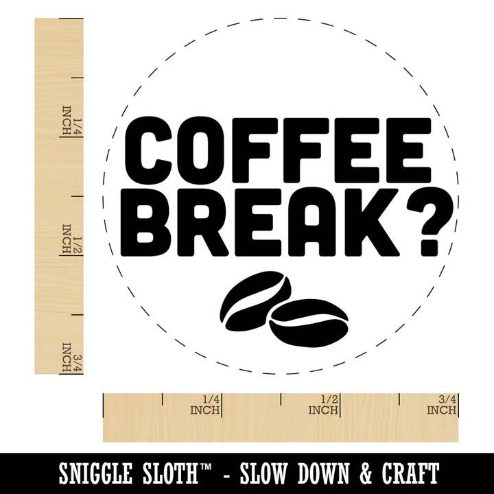 Sniggle Sloth - Wholesale Rubber/Decorative Stamp - Coffee Break with Beans Self-Inking Rubber Stamp for Stamping Crafting Planners1