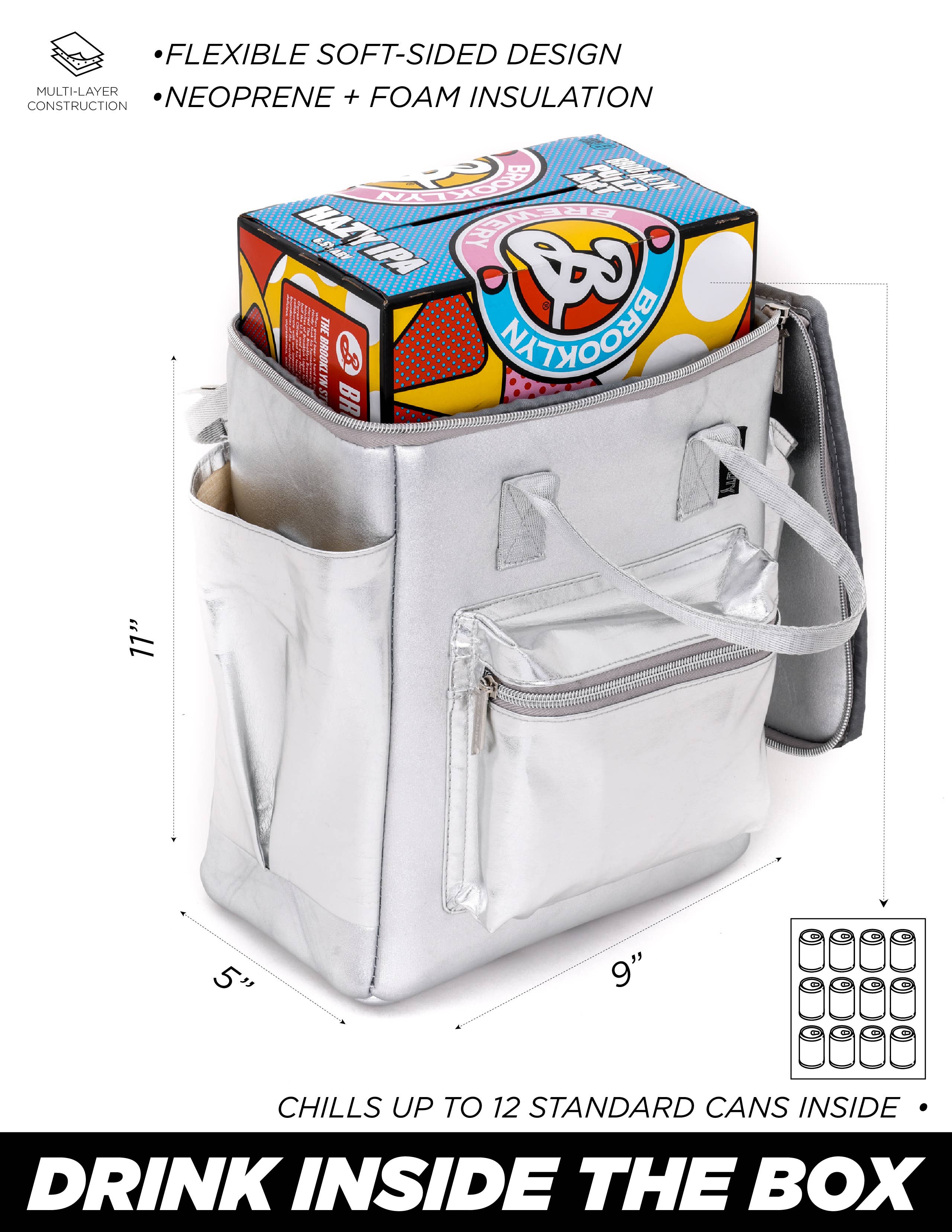 Fydelity - Wholesale Cooler/Cooler Bag - 91402: Chillout StanCan 12Pak Fashion Cooler Bag- SIlver4