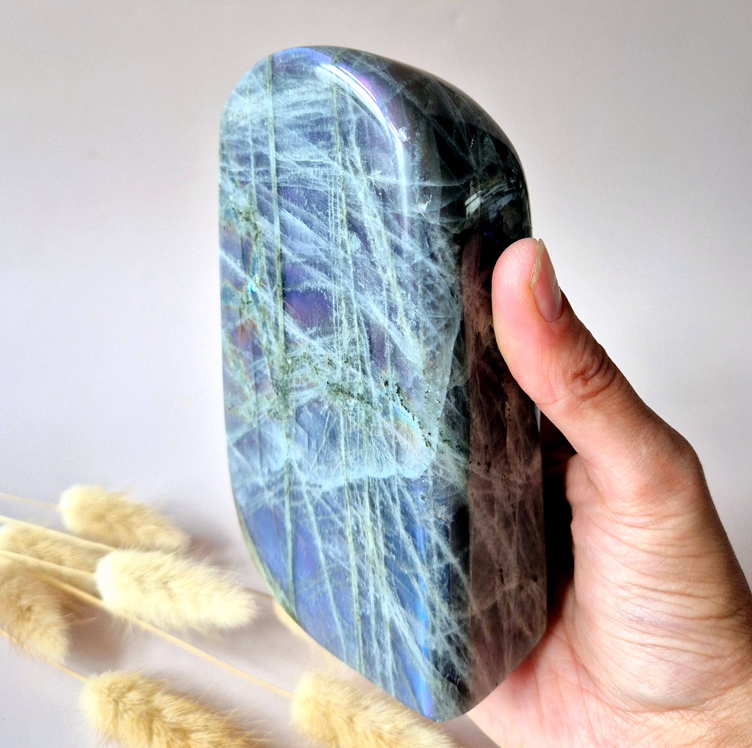Moonlight Gemstones - Wholesale Spiritual Stone/Crystal - Purple Labradorite Freeform of 880g – Intense Flash & Spiritual Protection0