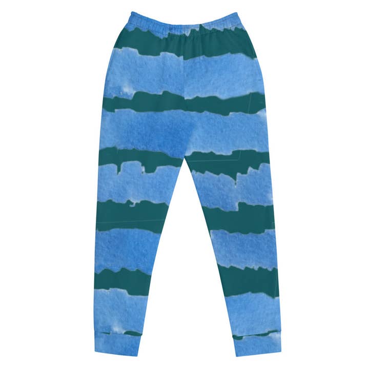 Blue and Green Lines Women's Joggers for wholesale by Craftmerce Inc