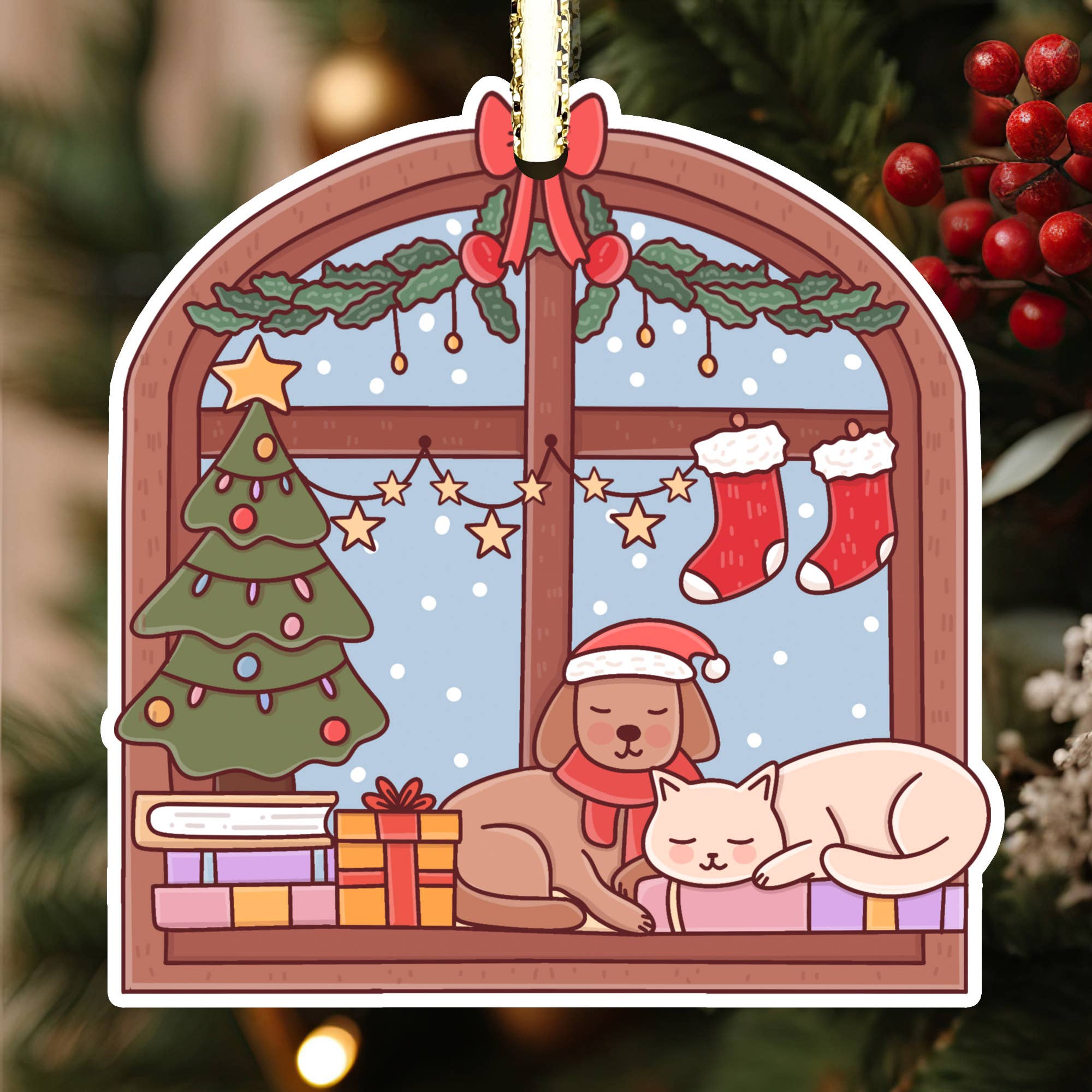 Momenti di Vita - Wholesale Ornament - Book Ornament, Dog Cat Bookish Ornament, Book Merch Gifts2