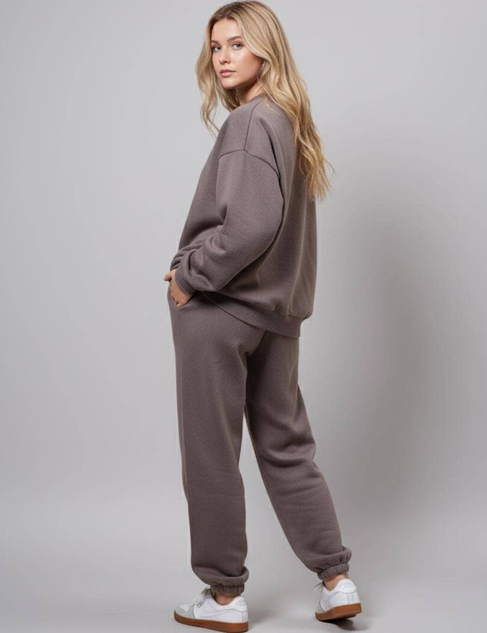 Sweetkama - Wholesale Lounge Set - Women's - Ladies Solid Color Sweatshirt and Pants Sets 211021A11