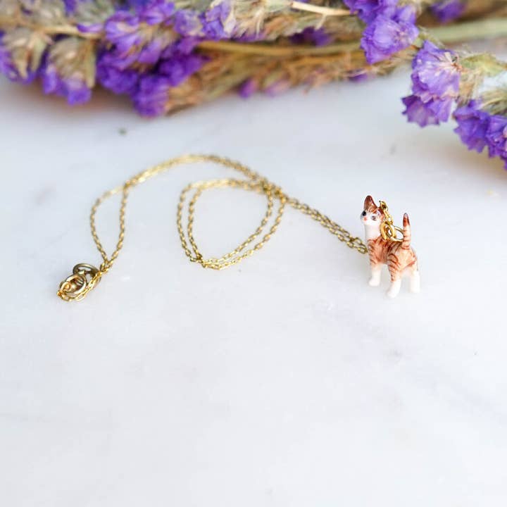Peter and June - Wholesale Pendant/Charm Necklace - Tiny Preston Tabby Necklace