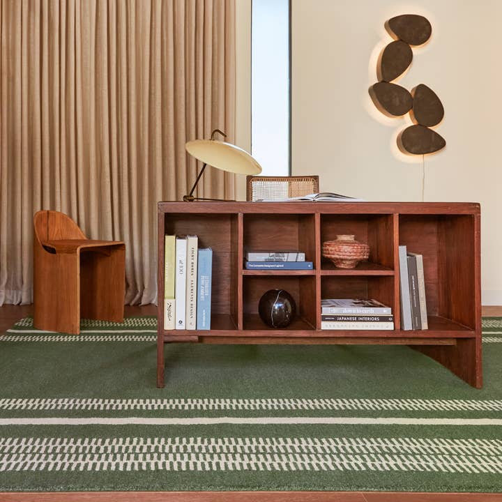 Green Kari Striped Wool Area Rug for wholesale on Faire