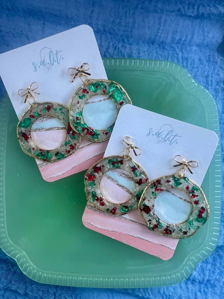 Holly Jolly Earrings for wholesale by S.a.l.t. Handcrafted